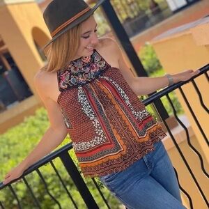 Anthropologie Fiona Embroidered Tank by Bhanuni by Jyoti Size Medium NWT
